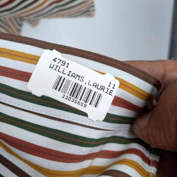 Faconnable Women's XL Striped Button Down Shirt Long Sleeve Cotton Made in USA - Picture 3 of 8